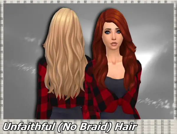 Mikerashi: Unfaithful No Braid Hair for Sims 4