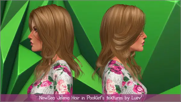 Mertiuza: Newsea`s Jelena hair retextured for Sims 4