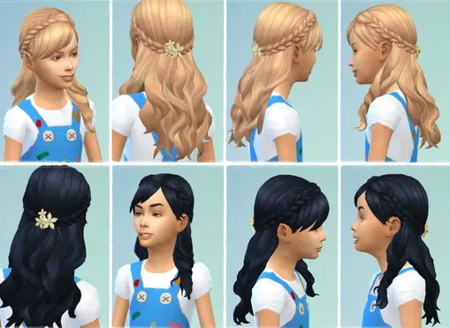 Birksches sims blog: Indian Braid hair for girls for Sims 4