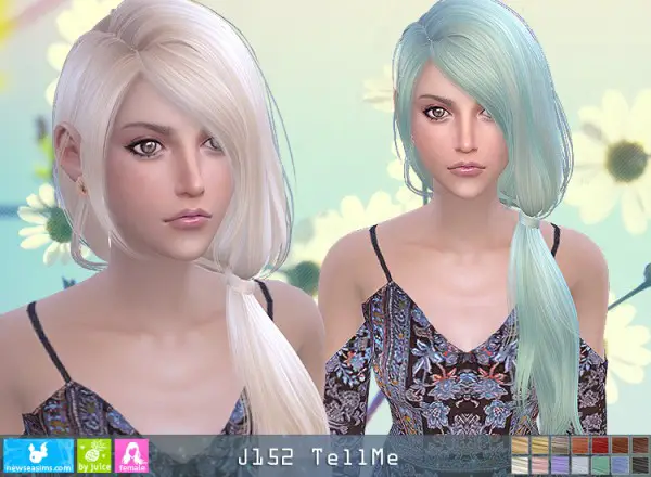 NewSea: J152 Tell Me hair for Sims 4