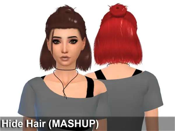 Mikerashi: Hide hair retextured for Sims 4