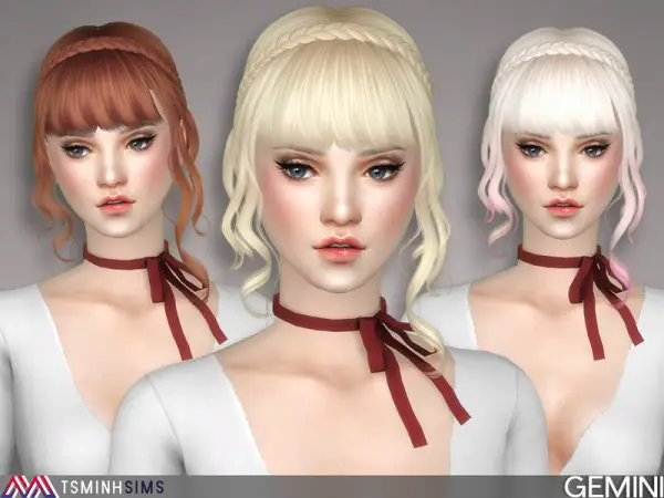 The Sims Resource: Gemini Hair 44 by Tsminh Sims for Sims 4