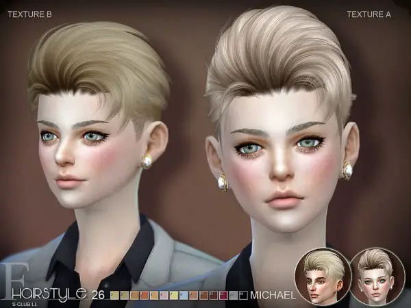 The Sims Resource: Michael n26 hair by S Club for Sims 4