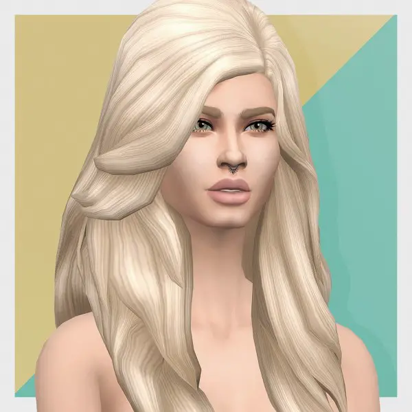 Busted Pixels: Long Soft Wavy hair retextured for Sims 4