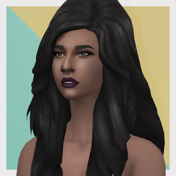 Busted Pixels: Long Soft Wavy hair retextured for Sims 4