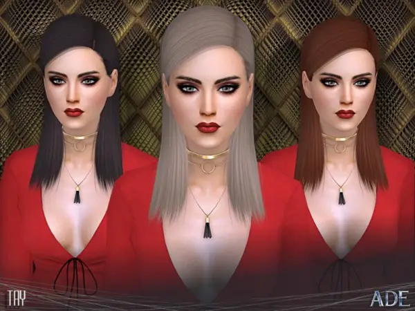 The Sims Resource: Tay hair by Ade Darma for Sims 4