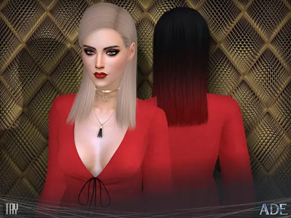 The Sims Resource: Tay hair by Ade Darma for Sims 4