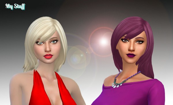Mystufforigin: Louise Hair retextured for Sims 4