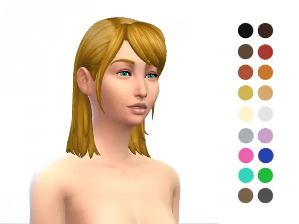 The Sims Resource: Medium Shoulder Length Hair retextured by ladyfancyfeast for Sims 4