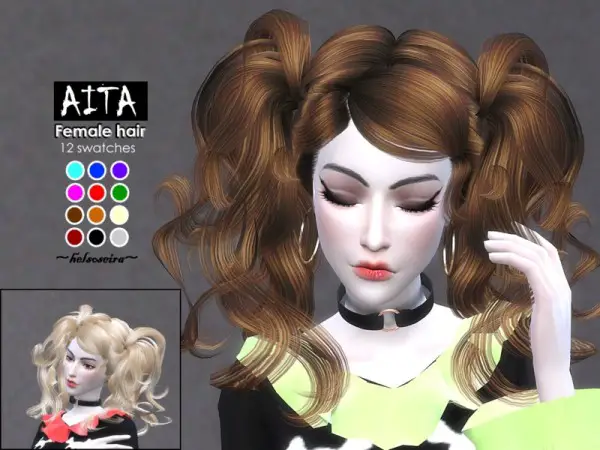 The Sims Resource: AITA hair retextured by Helsoseira for Sims 4