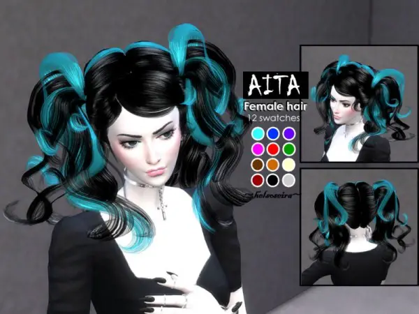 The Sims Resource: AITA hair retextured by Helsoseira for Sims 4