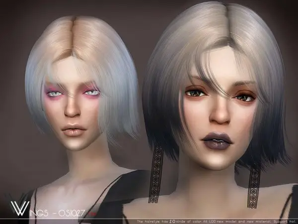 The Sims Resource: WINGS OS1027 hair for Sims 4