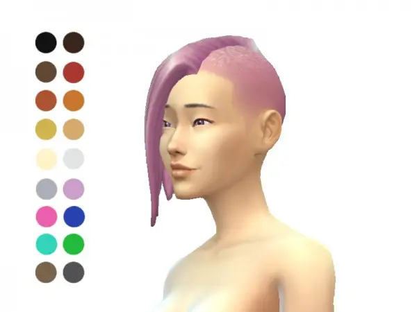 The Sims Resource: Half Shaven Hair retextured by ladyfancyfeast for Sims 4