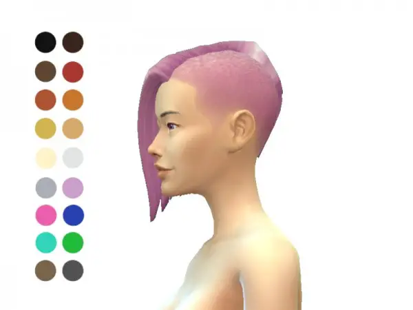 The Sims Resource: Half Shaven Hair retextured by ladyfancyfeast for Sims 4