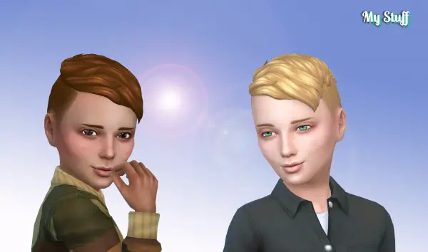 Mystufforigin: Under Cut hair retextured for boys for Sims 4
