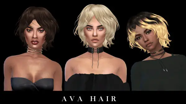 Leo 4 Sims: Ava hair retextured for Sims 4