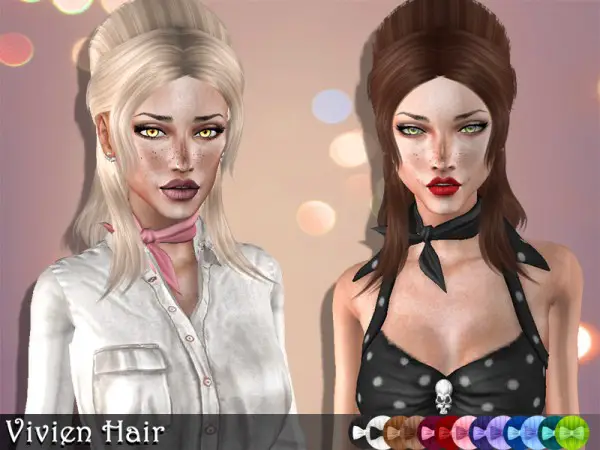 The Sims Resource: Vivien Hair by Genius 666 for Sims 4