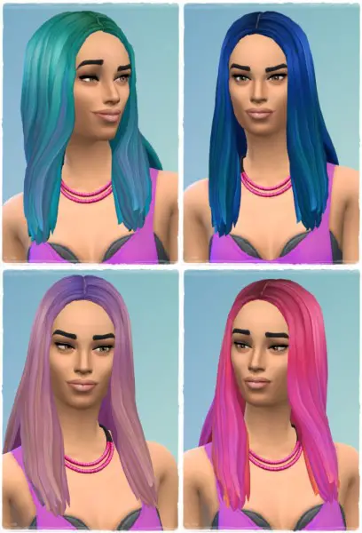 Birksches sims blog: Long Straight High Hair Line for Sims 4