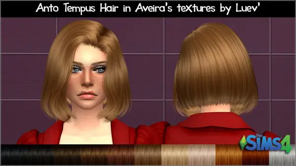Mertiuza: Anto Tempus hair retextured for Sims 4