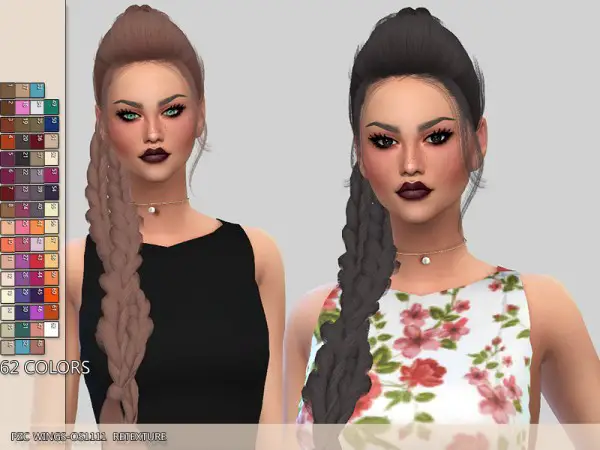 The Sims Resource: Wings OS1111F hair retextured by Pinkzombiecupcakes for Sims 4