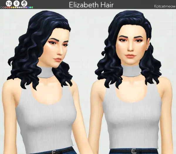 Kot Cat: Elizabeth hair retextured for Sims 4