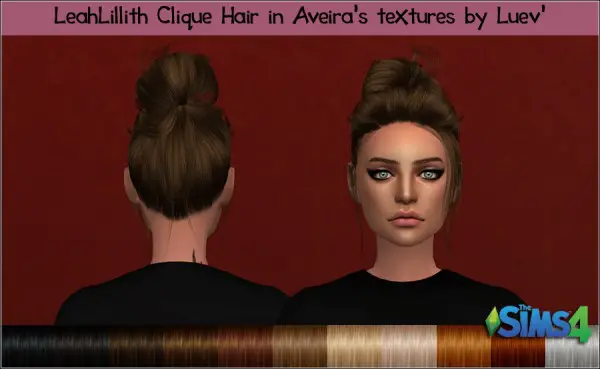 Mertiuza: LeahLillith`s Clique hair retextured for Sims 4