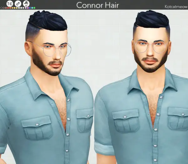 Kot Cat: Conor hair retextured for Sims 4
