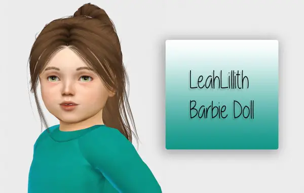 Simiracle: LeahLillith`s Barbie Doll hair retextured for toddlers for Sims 4