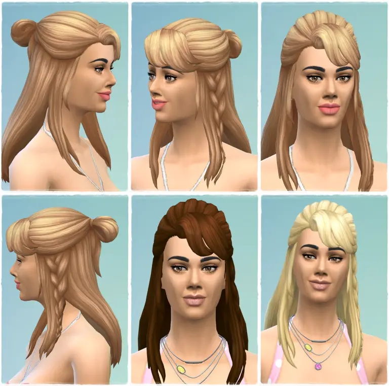 Birksches sims blog: Halfup Messy Knot hair retextured for her - Sims 4 ...
