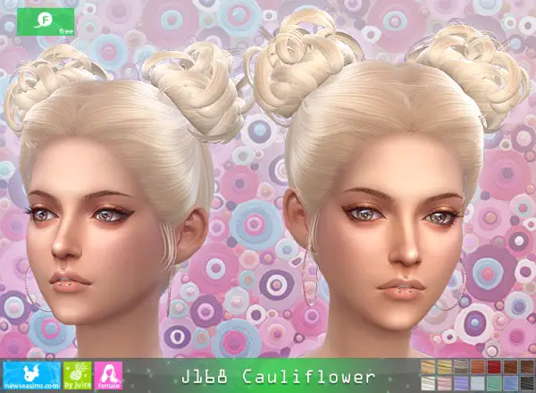 NewSea: J168 Cauliflower hair for Sims 4