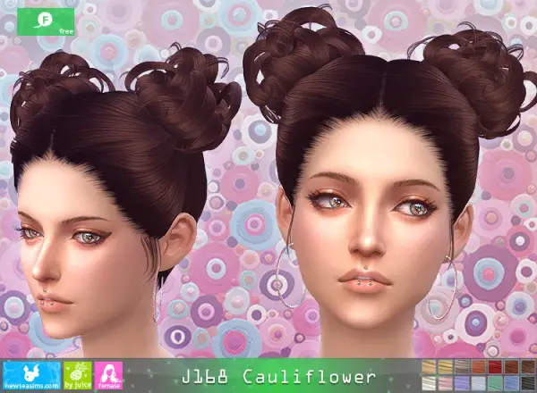NewSea: J168 Cauliflower hair for Sims 4