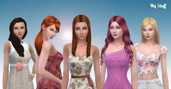Mystufforigin: Female Long Hair Pack 13 for Sims 4