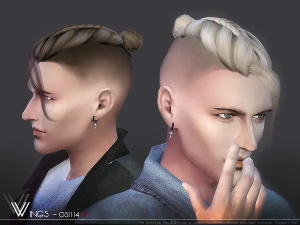 The Sims Resource: Wings os1114 hair for Sims 4