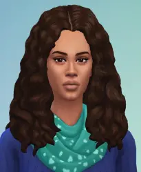 Birksches sims blog: Curly Long Middle Part Hair retextured for Sims 4