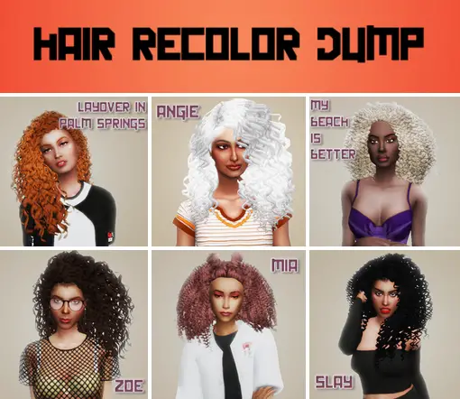 Simsworkshop: Foofeedoos Angie Hair Recolor by simblrdearie for Sims 4