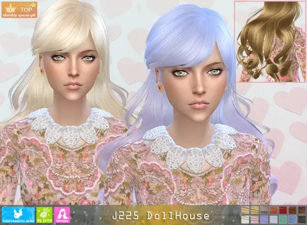 NewSea: J225 DollHouse hair for Sims 4
