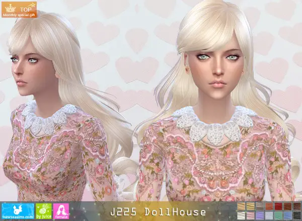 NewSea: J225 DollHouse hair for Sims 4