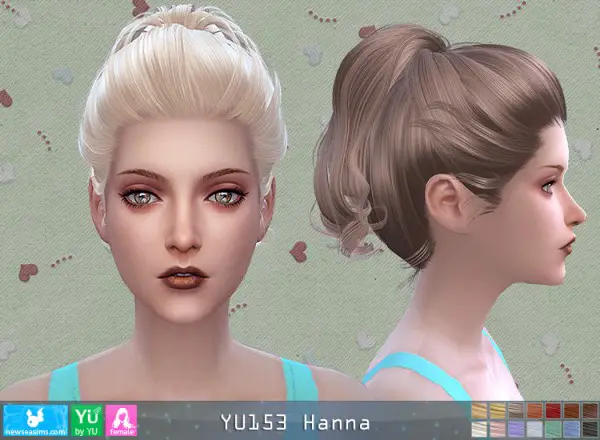 NewSea: YU153 Hanna hair for Sims 4
