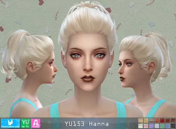 NewSea: YU153 Hanna hair for Sims 4