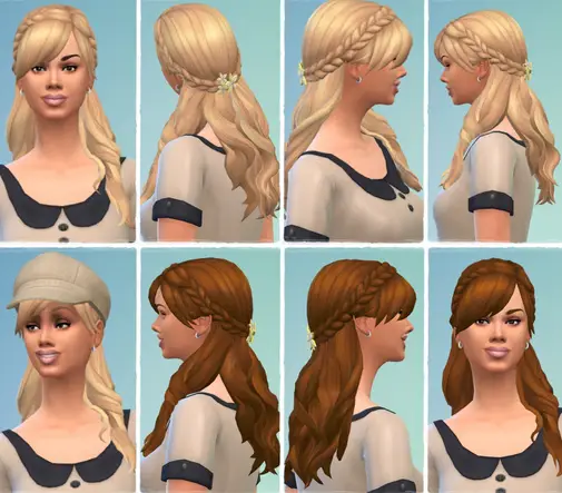 Birksches sims blog: Indian Braid Ladys hair for Sims 4