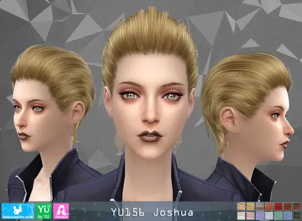 NewSea: YU156 Joshua hair for her for Sims 4