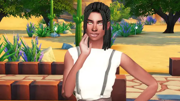 Coupure Electrique: Box braid pony hair converted for Sims 4