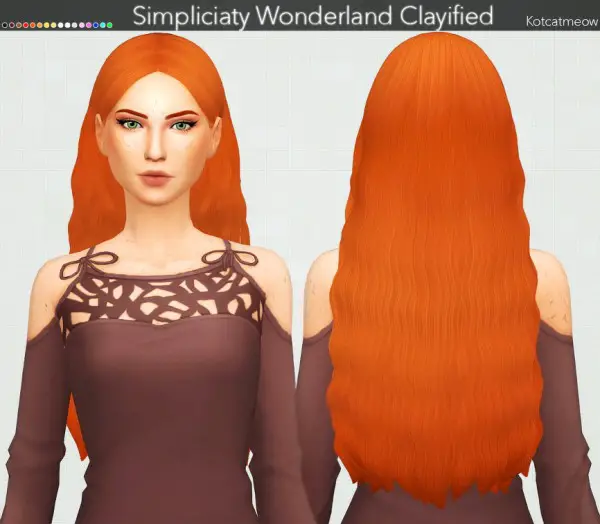 Kot Cat: Simpliciaty`s Wonderland Hair Clayified for Sims 4