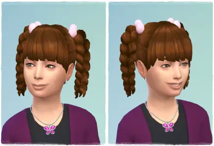Birksches sims blog: Girly Twist Tail hair retextured for Sims 4