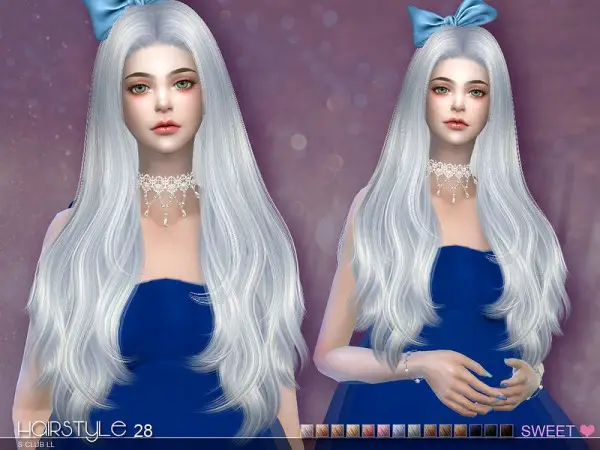 The Sims Resource: Sweet n28 hair by S club for Sims 4