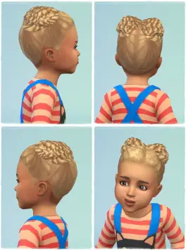 Birksches sims blog: Toddler Twist Buns hair retextured for Sims 4
