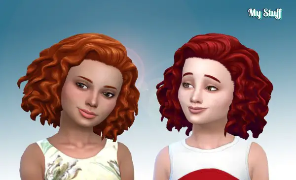 Mystufforigin Medium Mid Curly Hair For Girls Sims 4 Hairs