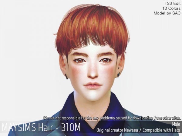 MAY Sims: MAY 310M hair retextured for Sims 4