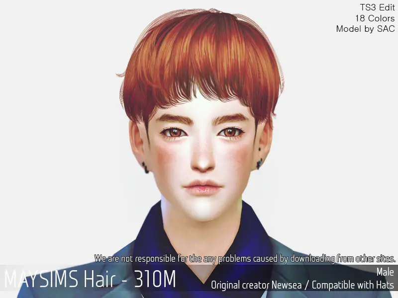 May Sims: May 310m Hair Retextured - Sims 4 Hairs