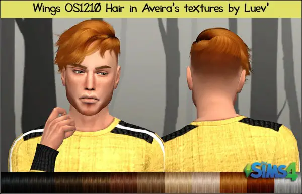 Mertiuza: Wings Os1210 hair retextured for Sims 4